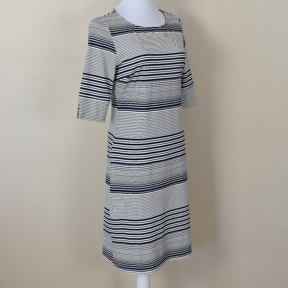 Ellie Kai Stripe 3/4 Sleeve Dress Navy/White 4 - Picture 7 of 9